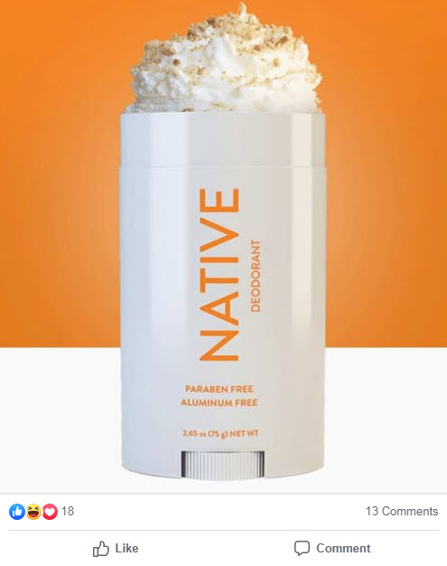 Native deoderant ad for Pumpkin Spice latte 