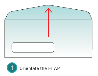 How to measure an envelope window step 1: Orientate the flap