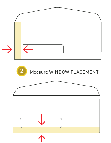 How to measure an envelope window step 2: Measure the window placement