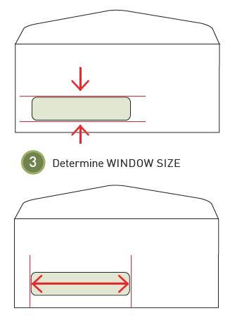 How to measure an envelope window step 3: Determine window size