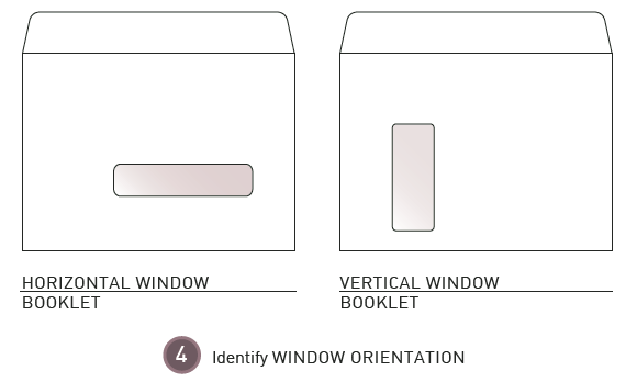 How to measure an envelope window step 4: Identify window orientation