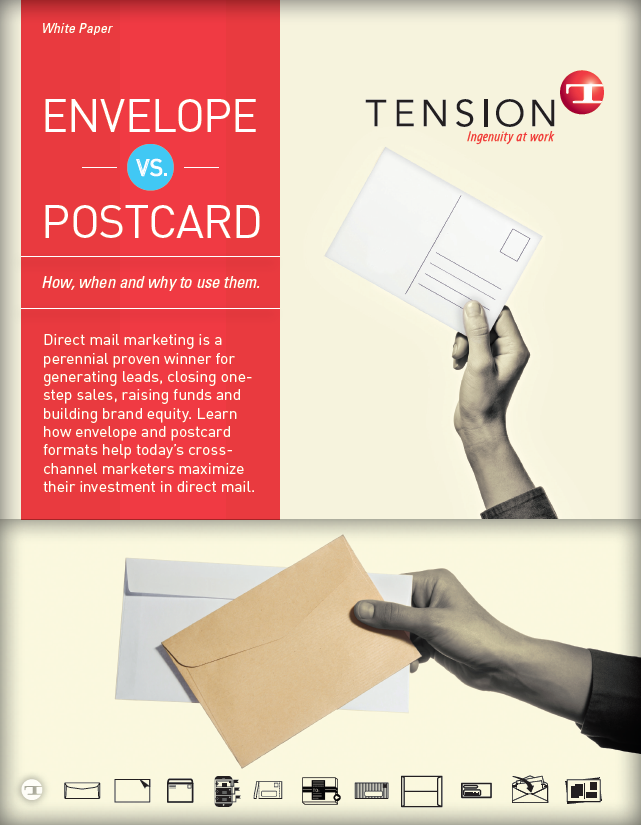 envelope vs postcard white paper